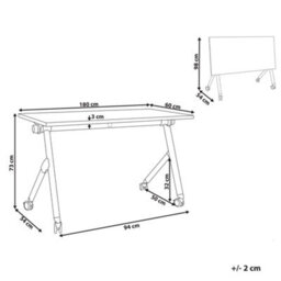 Beliani Foldable Office Desk Bendi Dark Brown 180 Cm 60 Cm - thumbnail 3
