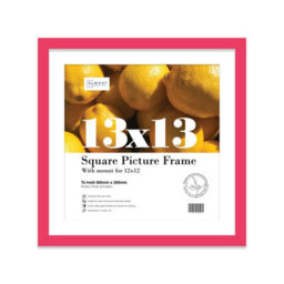 "13X13"" Bright Pink Picture Frame - 13X13"" Square Frame With 12X12"" Mount For 13X13""/12X12"" Pictures Moderrn Thin Edge, 1 Pack" - thumbnail 1
