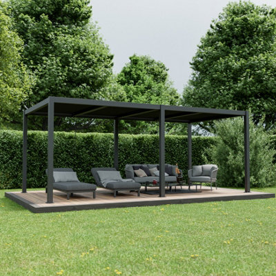 Agadon Aluminium Pergola Shading System 600 X 400 Cm Anthracite - image 1