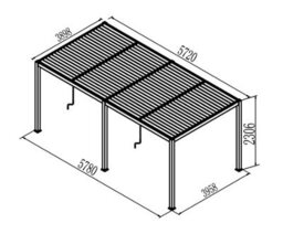 Agadon Aluminium Pergola Shading System 600 X 400 Cm Anthracite - thumbnail 4