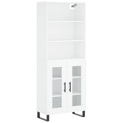 Berkfield Elegant Highboard White 69.5X34X180 Cm Engineered Wood - image 1