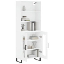 Berkfield Elegant Highboard White 69.5X34X180 Cm Engineered Wood - thumbnail 3