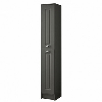 Clifton Bathroom Floor Standing 2-Door Side Tall Unit 300mm Wide - Matt Grey - (Aberdeen) - image 1