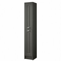 Clifton Bathroom Floor Standing 2-Door Side Tall Unit 300mm Wide - Matt Grey - (Aberdeen) - thumbnail 1
