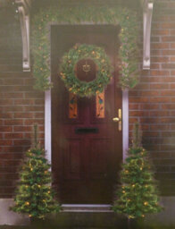 Premier Decorations Limited Christmas Door Porch Decoration Set Pre Lit Cashmere Wreath Garland Trees On Timer - thumbnail 2