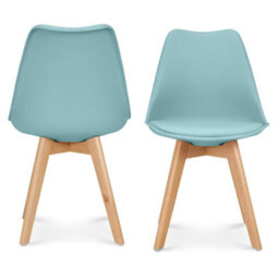 Bravich Rocco Tulip Dining Chair - Duck Egg Blue - Set Of 2 - thumbnail 1