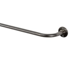 GoodHome Athens Satin Grey Nickel Effect Extendable Single Curtain Pole Set, (L)1200mm-2100mm (Dia)19mm - thumbnail 4