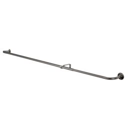 GoodHome Athens Satin Grey Nickel Effect Extendable Single Curtain Pole Set, (L)1200mm-2100mm (Dia)19mm - thumbnail 2