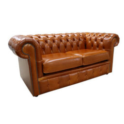 Chesterfield 2 Seater Newcastle Spice Tan Leather Sofa Bespoke In Classic Style - thumbnail 3