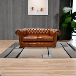 Chesterfield 2 Seater Newcastle Spice Tan Leather Sofa Bespoke In Classic Style - thumbnail 2