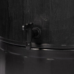 Star Supplies 150L Large Oak Wood Premium Water Butt Complete With Stand, Tap, Rain Diverter & Lid (Black) - thumbnail 3
