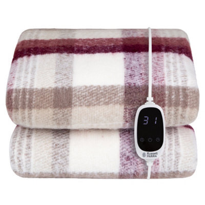Russell Hobbs Electric Blanket 120W Heated Throw Tartan 9 Heat Settings With 2 Year Guarantee Rhht1006Tar - image 1