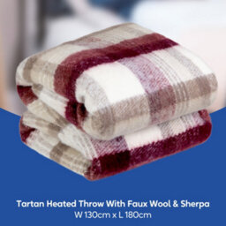 Russell Hobbs Electric Blanket 120W Heated Throw Tartan 9 Heat Settings With 2 Year Guarantee Rhht1006Tar - thumbnail 3