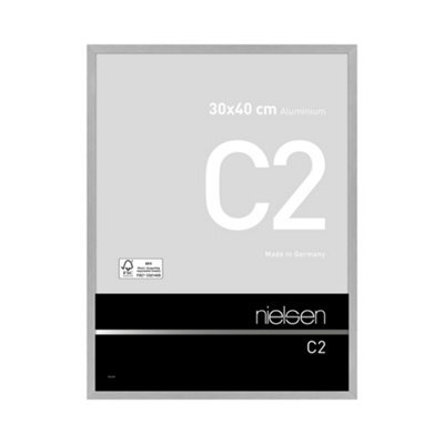 Nielsen C2 Brushed Silver Aluminium Picture Frame 30X40Cm - With Float Glass And Push/turn Clips - image 1