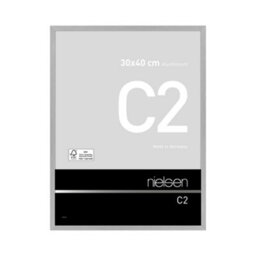 Nielsen C2 Brushed Silver Aluminium Picture Frame 30X40Cm - With Float Glass And Push/turn Clips
