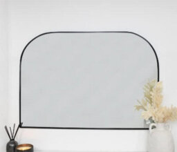 Biznest Black Arch Over Mantle Mirror Ready To Hang, Ideal For Shelves And Bedroom Units, Sleek Minimalist Design.