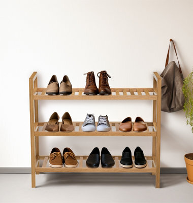 Hallowood Furniture Waverly Oak 3 Tier Stackable Shoe Rack - image 1