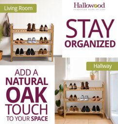 Hallowood Furniture Waverly Oak 3 Tier Stackable Shoe Rack - thumbnail 6