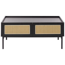 Beliani Coffee Table Cullen Rattan Black With Storage - thumbnail 5