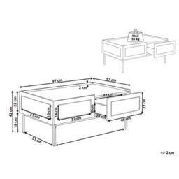 Beliani Coffee Table Cullen Rattan Black With Storage - thumbnail 3
