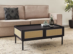 Beliani Coffee Table Cullen Rattan Black With Storage - thumbnail 2