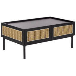 Beliani Coffee Table Cullen Rattan Black With Storage - thumbnail 1