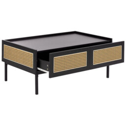 Beliani Coffee Table Cullen Rattan Black With Storage - thumbnail 7