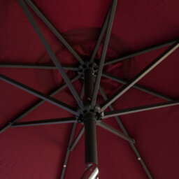 Rinse Bathrooms Wine Garden Parasol With Solar Powered Lights With Tilt And Crank Handle Outdoor Patio Umbrella Mechanism 2.7M - thumbnail 5