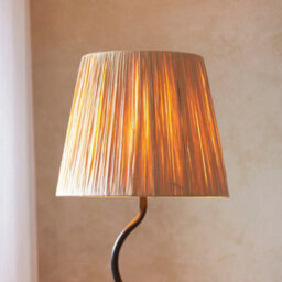 Luminosa Lighting Luminosa Wriggle Floor Lamp With Tapered Shade Matt Black, Natural Raffia, 1X E27 - thumbnail 4