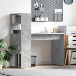 Berkfield Desk With Storage Concrete Grey 113X54X120 Cm Engineered Wood - thumbnail 1