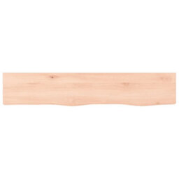 Berkfield Wall Shelf 100X20X4 Cm Untreated Solid Wood Oak - thumbnail 2