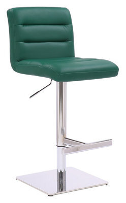 Lamboro Luscious Deluxe Breakfast Bar Stool, Chrome Footrest, Height Adjustable Swivel Gas Lift, Home Bar & Kitchen Barstool, Sage Green - image 1