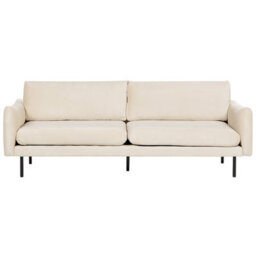 Beliani 3-Piece Sofa Set, Beige Velvet, Black Legs, L220 X D85 X H85Cm - thumbnail 2