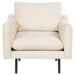 Beliani 3-Piece Sofa Set, Beige Velvet, Black Legs, L220 X D85 X H85Cm - thumbnail 7