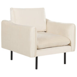 Beliani 3-Piece Sofa Set, Beige Velvet, Black Legs, L220 X D85 X H85Cm - thumbnail 6