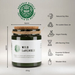Serenityy Fig & Cassis Soy Wax Candle 150G - Wooden Wick, Rustic Glass Jar, Luxury Home Fragrance - thumbnail 6