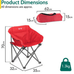 Trail Outdoor Leisure Buzzard Kids Folding Bucket Camping Chair Padded Red (3-10 Years) - thumbnail 7