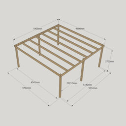 Rutland County Garden Furniture Garden Pergola 6 Posts - Wood - L480 X W540 X H270 Cm - Light Green - thumbnail 6