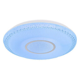 Luminosa Lighting Luminosa Klemens Patterned Glass Flush Ceiling Light White 1X Rgb Led Dimmable 3000-6000K Remote Control - thumbnail 7