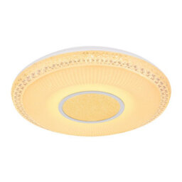 Luminosa Lighting Luminosa Klemens Patterned Glass Flush Ceiling Light White 1X Rgb Led Dimmable 3000-6000K Remote Control - thumbnail 5