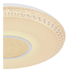 Luminosa Lighting Luminosa Klemens Patterned Glass Flush Ceiling Light White 1X Rgb Led Dimmable 3000-6000K Remote Control - thumbnail 4