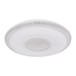 Luminosa Lighting Luminosa Klemens Patterned Glass Flush Ceiling Light White 1X Rgb Led Dimmable 3000-6000K Remote Control - thumbnail 2