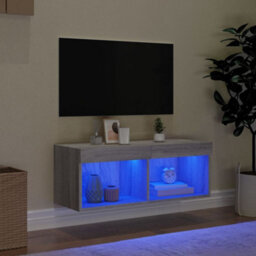 Walplus Tv Cabinet With Led Lights Grey Sonoma 80X30X30 Cm - thumbnail 3