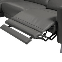 Valencia Andria Modern Top Grain Leather Reclining Sectional Three Seats With Left Hand Chaise Sofa Grey - thumbnail 8
