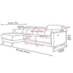 Valencia Andria Modern Top Grain Leather Reclining Sectional Three Seats With Left Hand Chaise Sofa Grey - thumbnail 3
