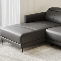 Valencia Andria Modern Top Grain Leather Reclining Sectional Three Seats With Left Hand Chaise Sofa Grey - thumbnail 5