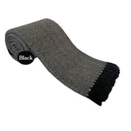 "Cotton Herringbone Throw Black Large 90"" X  100"" (228 X 254Cm)"