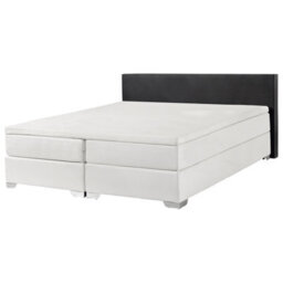 Beliani Divan Bed Faux Leather President 160 X 200 Cm (Eu King Size) Black/ White - thumbnail 1