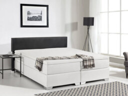 Beliani Divan Bed Faux Leather President 160 X 200 Cm (Eu King Size) Black/ White - thumbnail 2