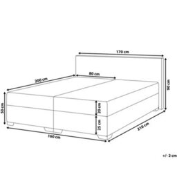 Beliani Divan Bed Faux Leather President 160 X 200 Cm (Eu King Size) Black/ White - thumbnail 3